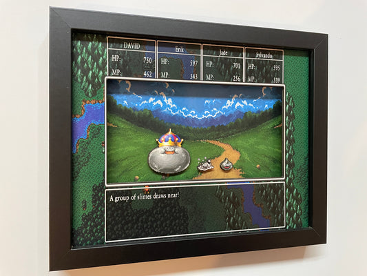 Dragon Quest 8x10 3D Shadow Box!  8-Bit Slimes Approach