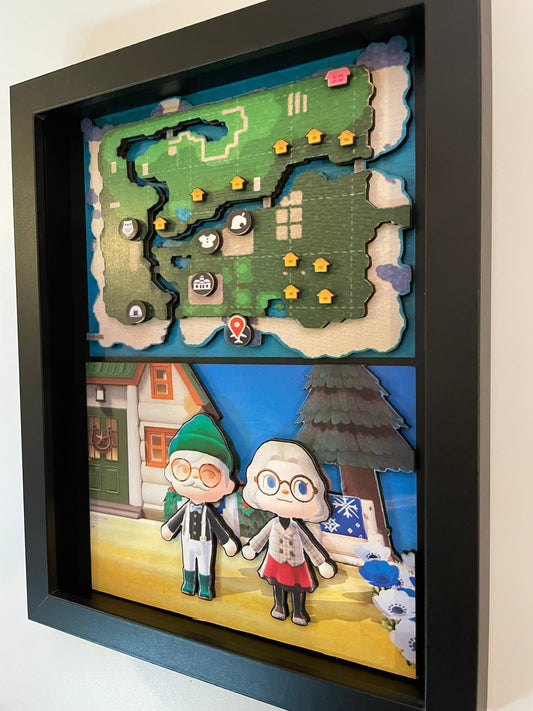 Animal Crossing 3D Shadow Box - with Customization! - New Horizons 8x10" Video Game Art!