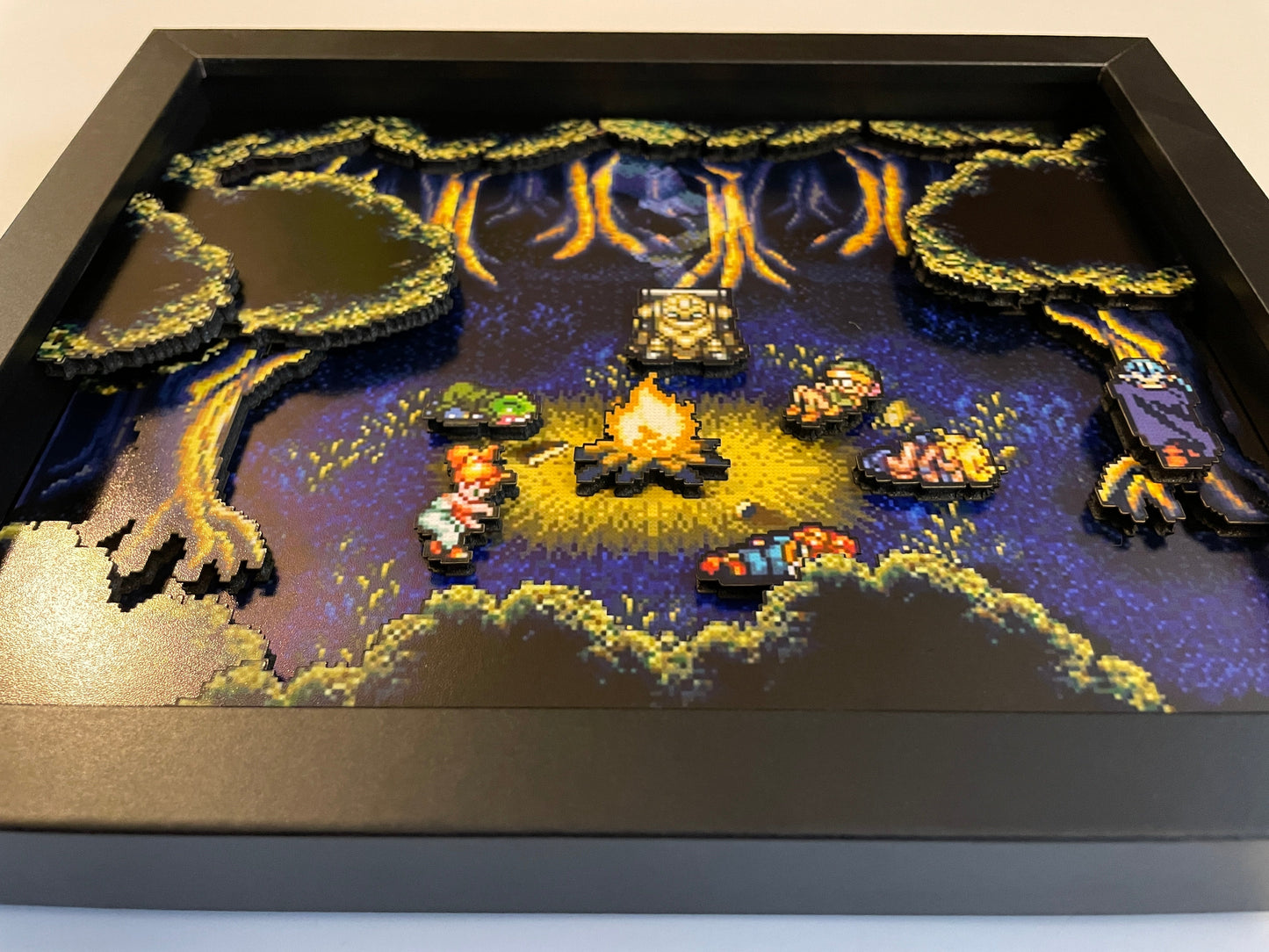 Chrono Trigger - Fiona's Forest - Campfire 8x10 3D Shadow Box!