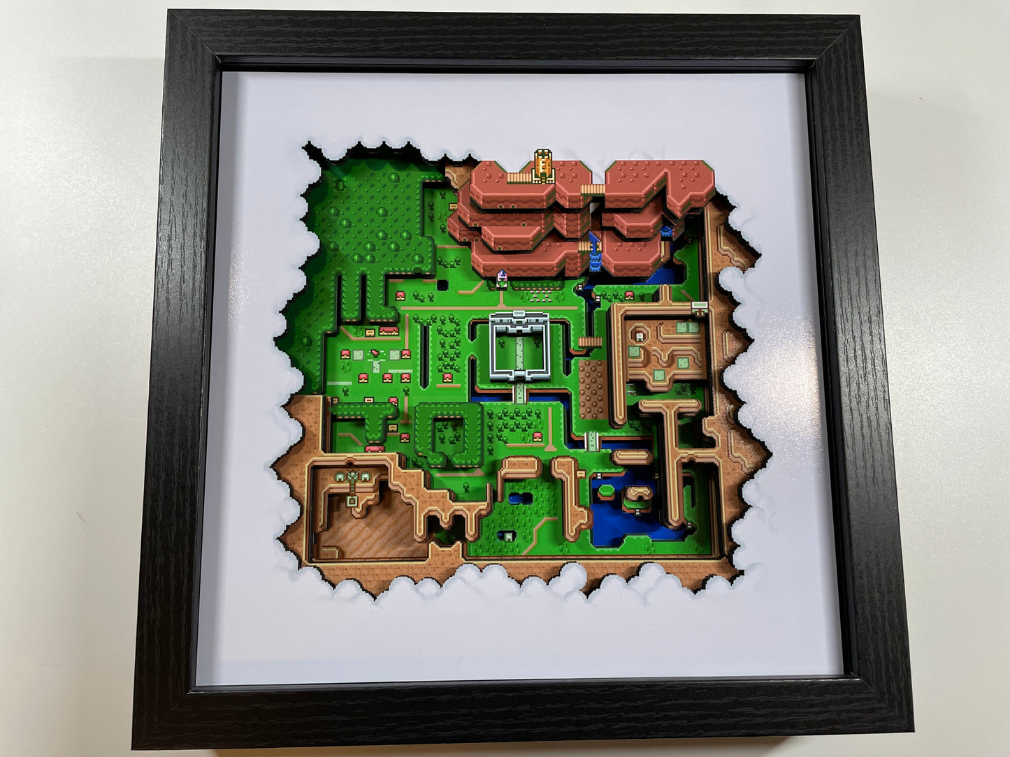 Legend of Zelda: A Link to the Past - Hyrule Map - The Light World 9x9 3D Shadow Box!