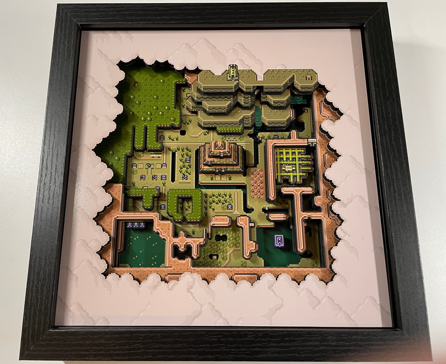 Legend of Zelda: A Link to the Past - Hyrule Map - The Dark World 3D Shadow Box!