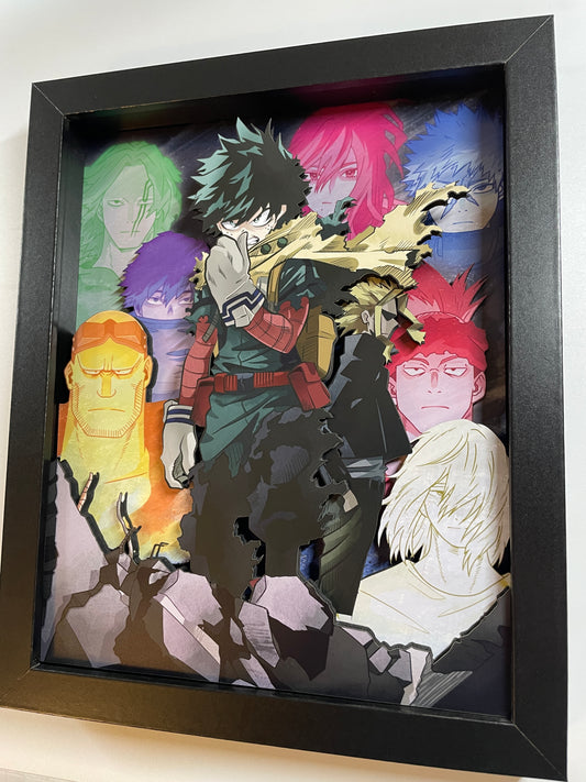 My Hero - One for All - 3D 8x10- Shadow Box!