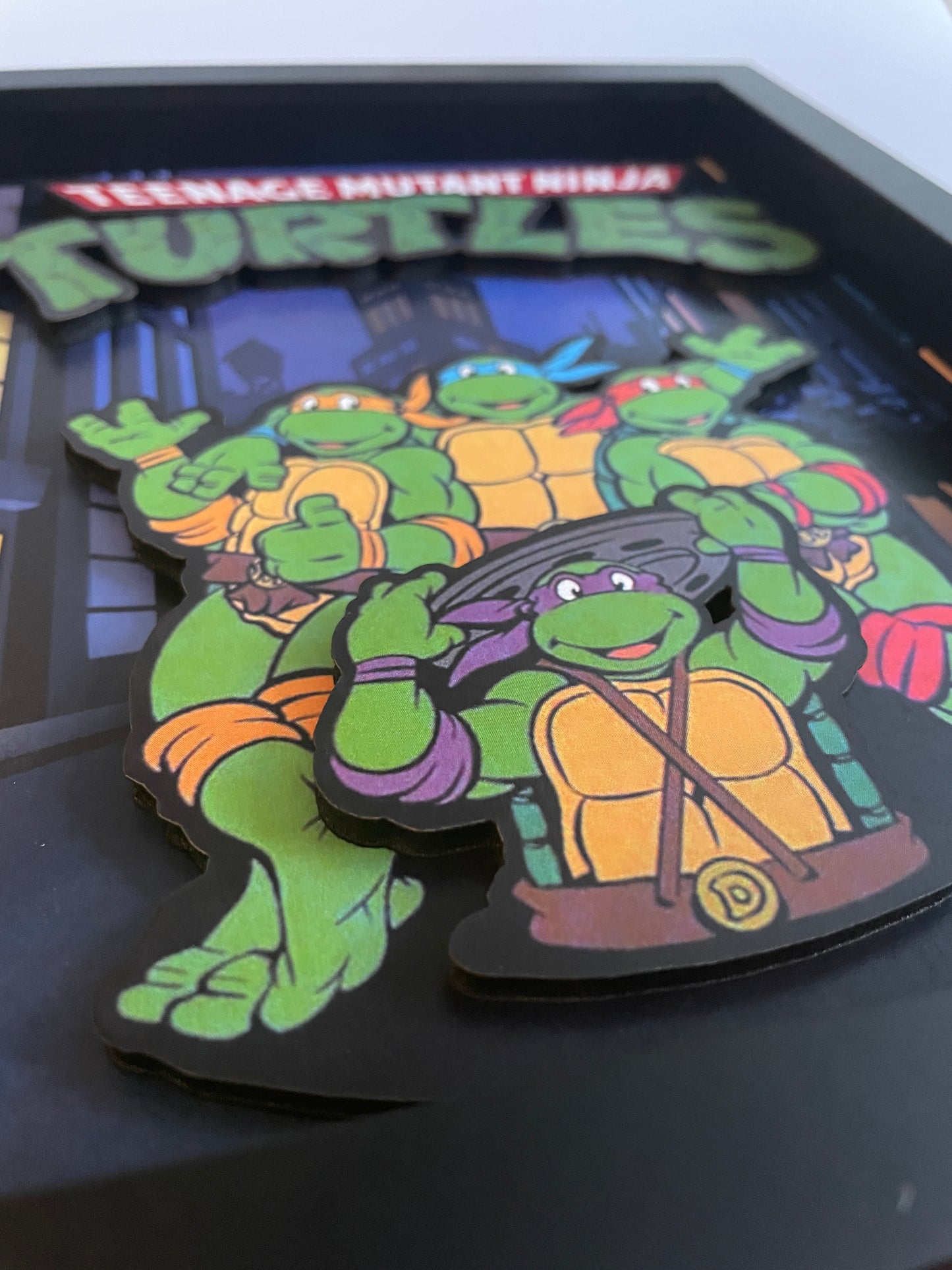 Ninja Turtles - 3D 8x10 Shadow Box! Classic TMNT