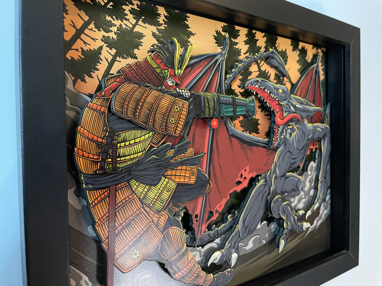 Metroid - Samurai Samus vs Ridley - 3D 8x10 Shadow Box!