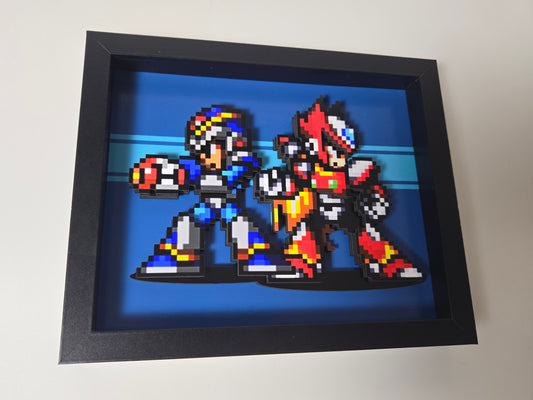 Mega Man X - Zero and Mega Man - 8x10 3D Shadow Box!