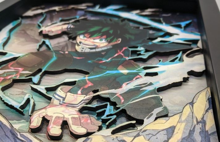 My Hero Academia - 3D 8x10 Shadow Box!  Izuku Midoriya - Deku - One for All