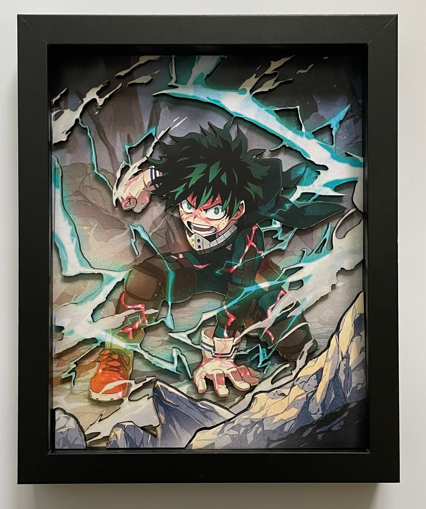 My Hero Academia - 3D 8x10 Shadow Box!  Izuku Midoriya - Deku - One for All