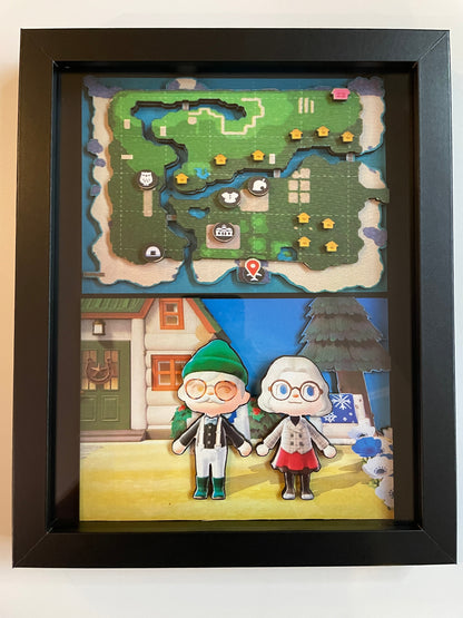 Animal Crossing 3D Shadow Box - with Customization! - New Horizons 8x10" Video Game Art!