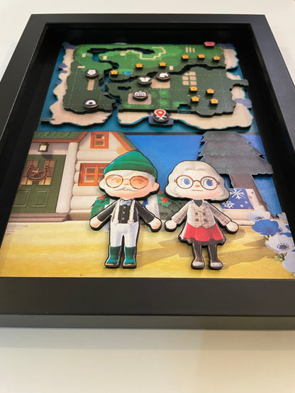 Animal Crossing 3D Shadow Box - with Customization! - New Horizons 8x10" Video Game Art!