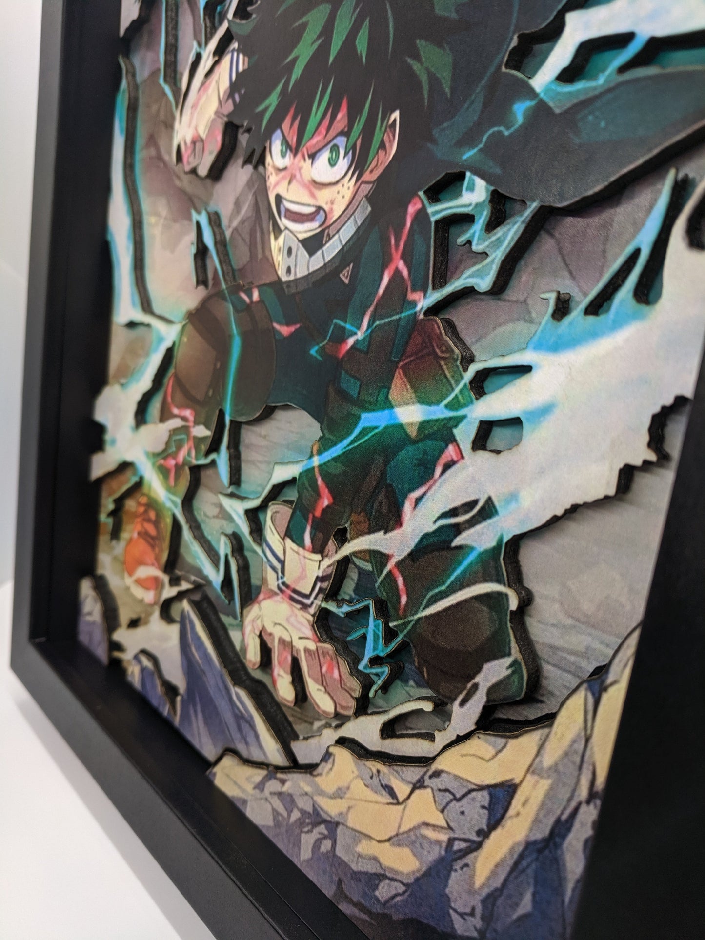 My Hero Academia - 3D 8x10 Shadow Box!  Izuku Midoriya - Deku - One for All