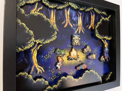 Chrono Trigger - Fiona's Forest - Campfire 8x10 3D Shadow Box!