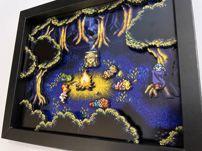 Chrono Trigger - Fiona's Forest - Campfire 8x10 3D Shadow Box!