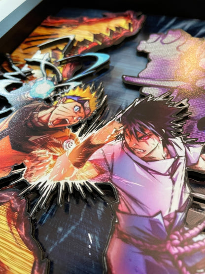 Naruto Rasengan vs Sasuke Chidori - 8x10 3D Shadow Box!