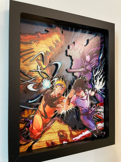 Naruto Rasengan vs Sasuke Chidori - 8x10 3D Shadow Box!