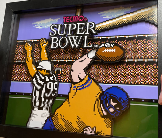 Tecmo Super Bowl - 8x10 3D Shadow Box!