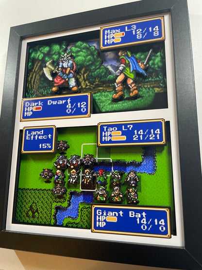 Shining Force - Sega Genesis - 8x10" Shadow Box!