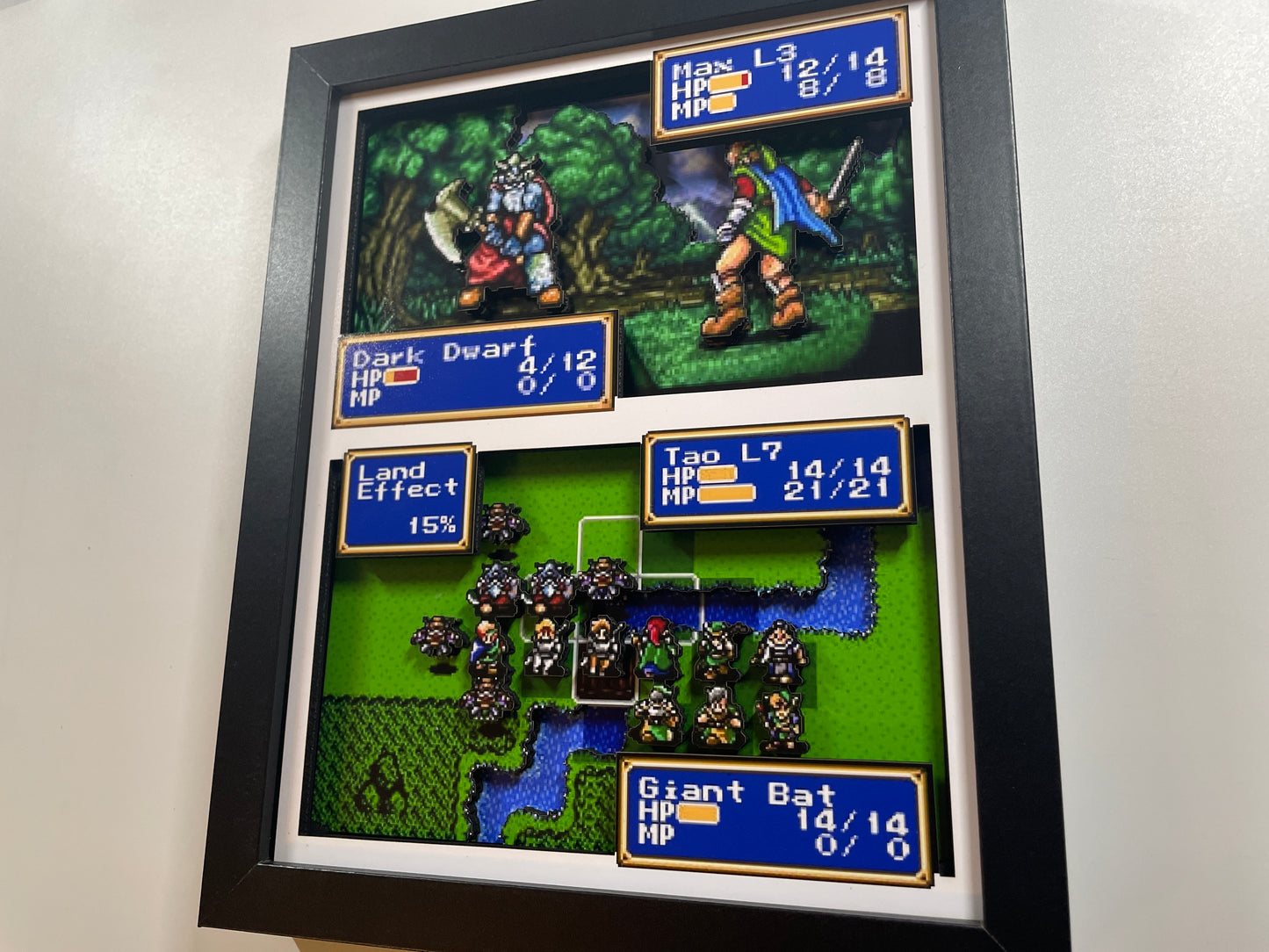 Shining Force - Sega Genesis - 8x10" Shadow Box!