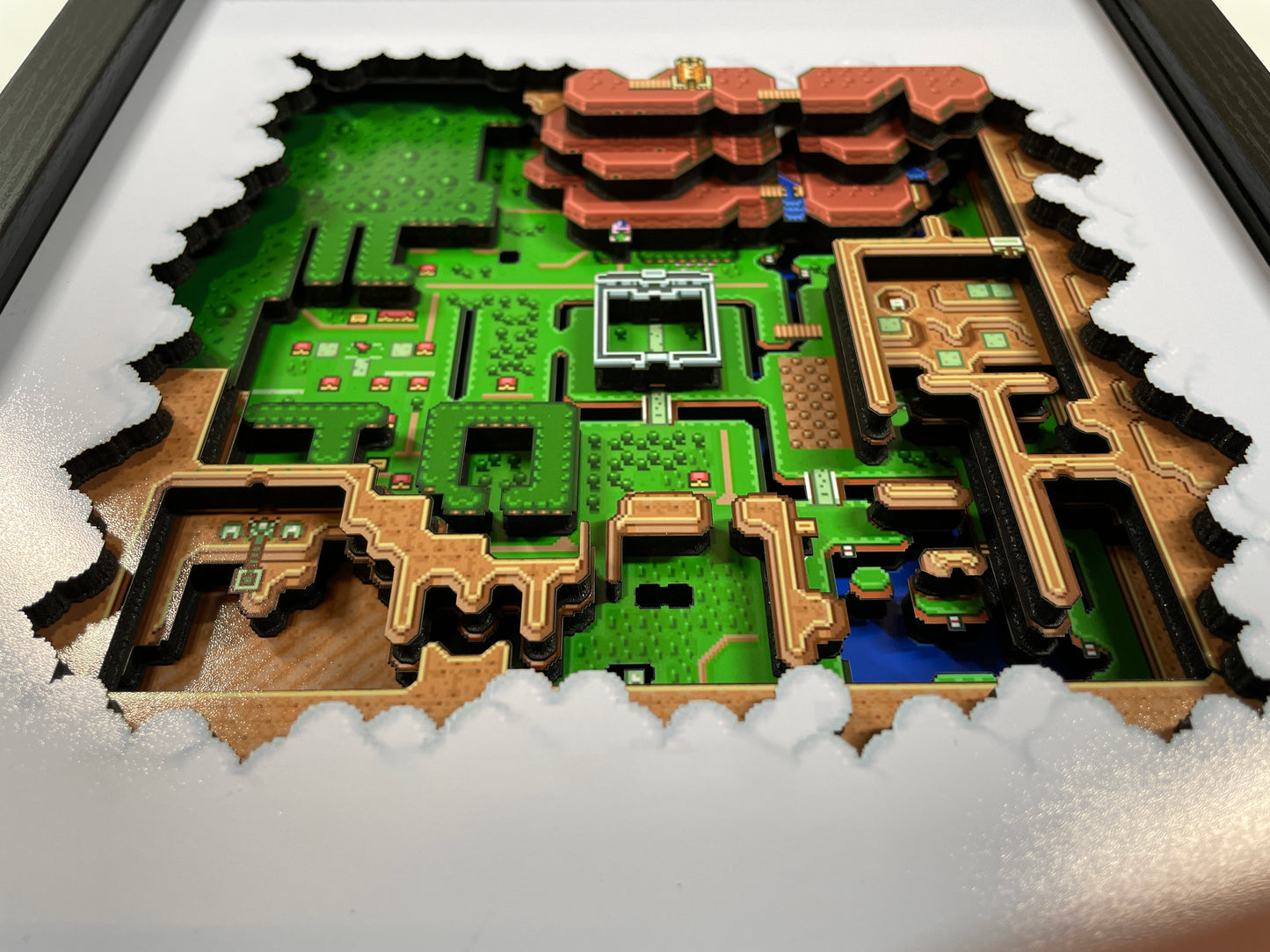 Legend of Zelda: A Link to the Past - Hyrule Map - The Light World 9x9 3D Shadow Box!