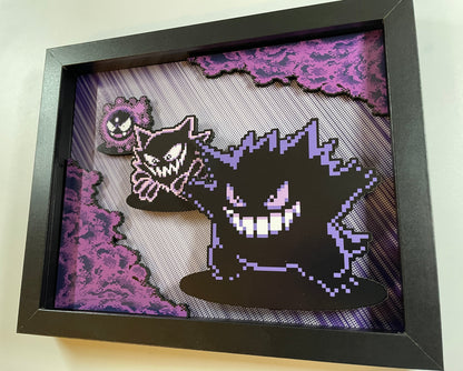 Gengar Pokemon Evolution - 8x10 3D Shadowbox!