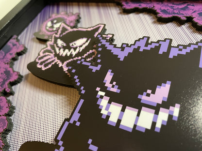 Gengar Pokemon Evolution - 8x10 3D Shadowbox!