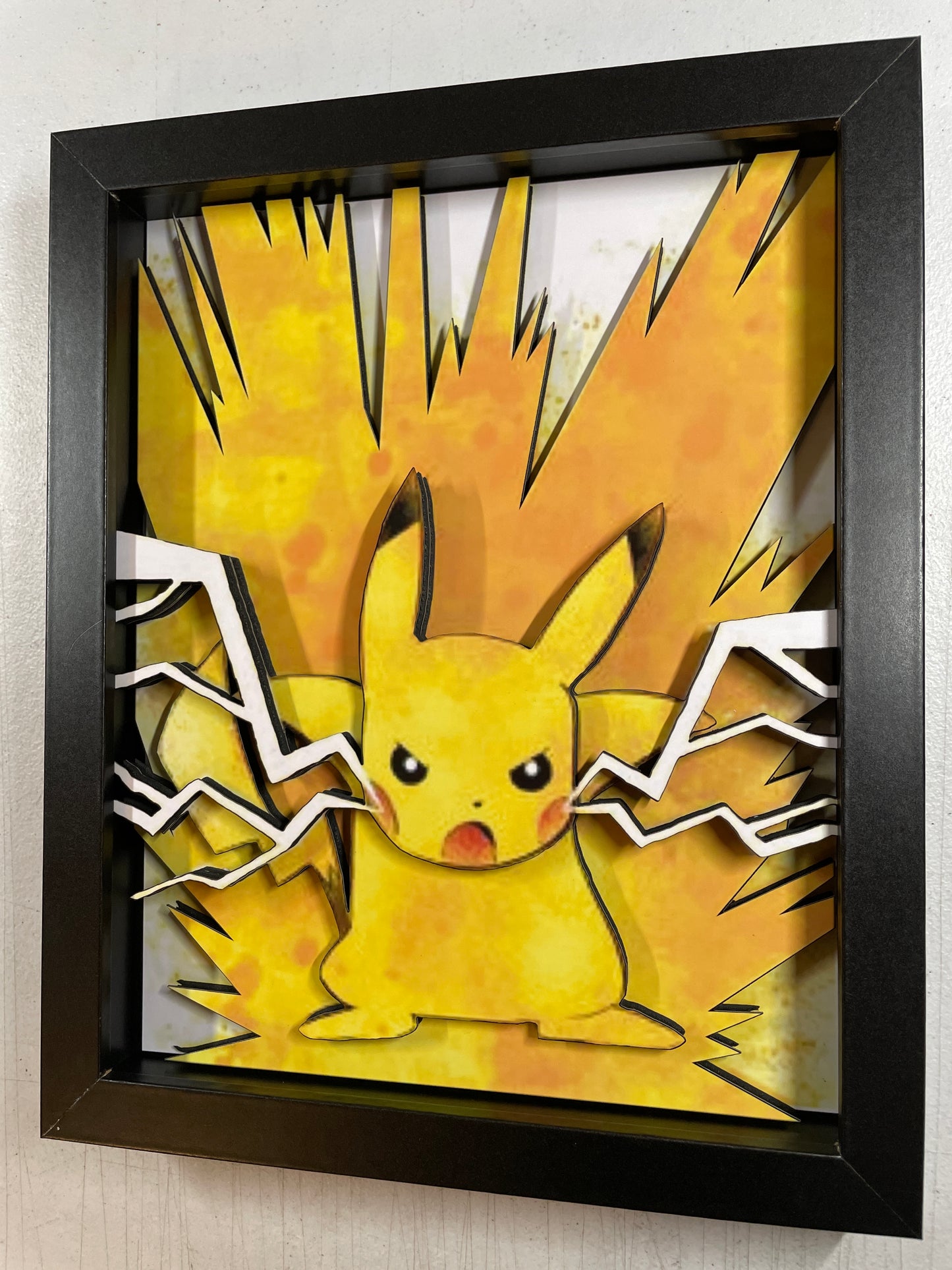 Pikachu - Pokemon - Thunder - 8x10 3D Shadow Box!