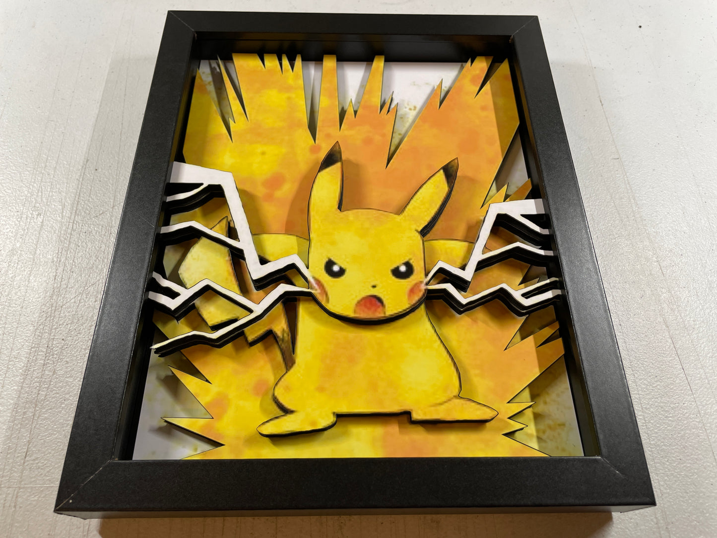 Pikachu - Pokemon - Thunder - 8x10 3D Shadow Box!