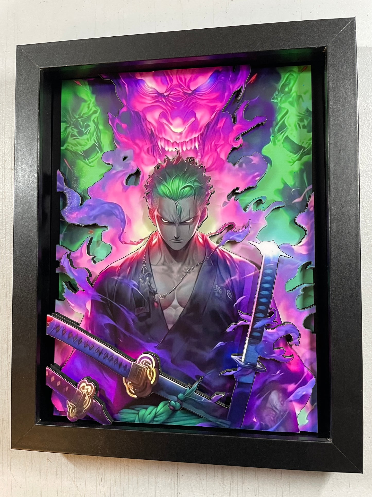 Zoro - One Piece - 8x10 3D Shadow Box!