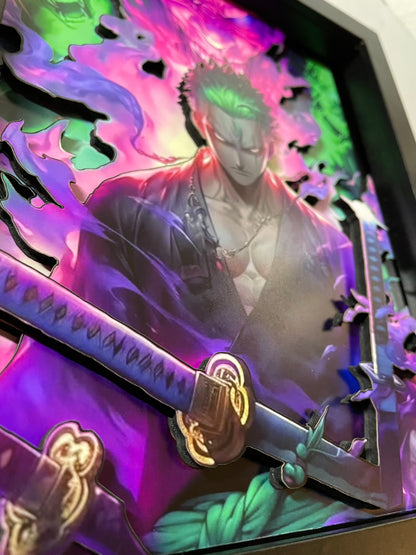 Zoro - One Piece - 8x10 3D Shadow Box!