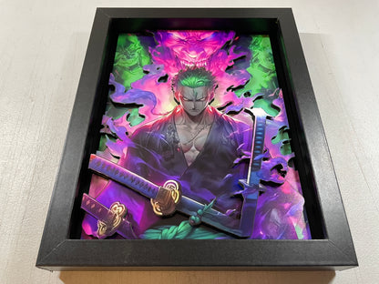 Zoro - One Piece - 8x10 3D Shadow Box!