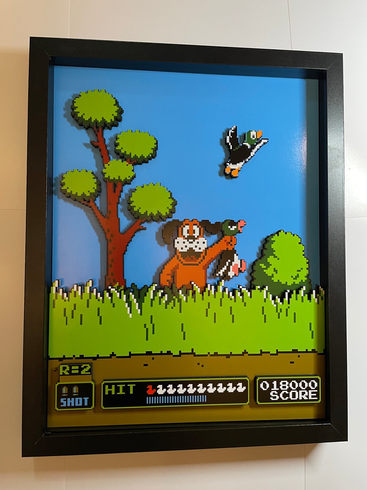 Duck Hunt - NES - 11x14" 3D Shadow Box!