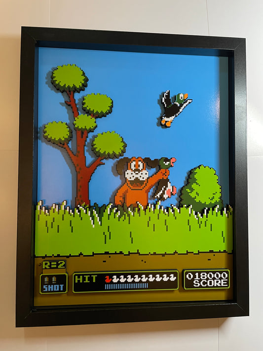 Duck Hunt - NES - 11x14" 3D Shadow Box!