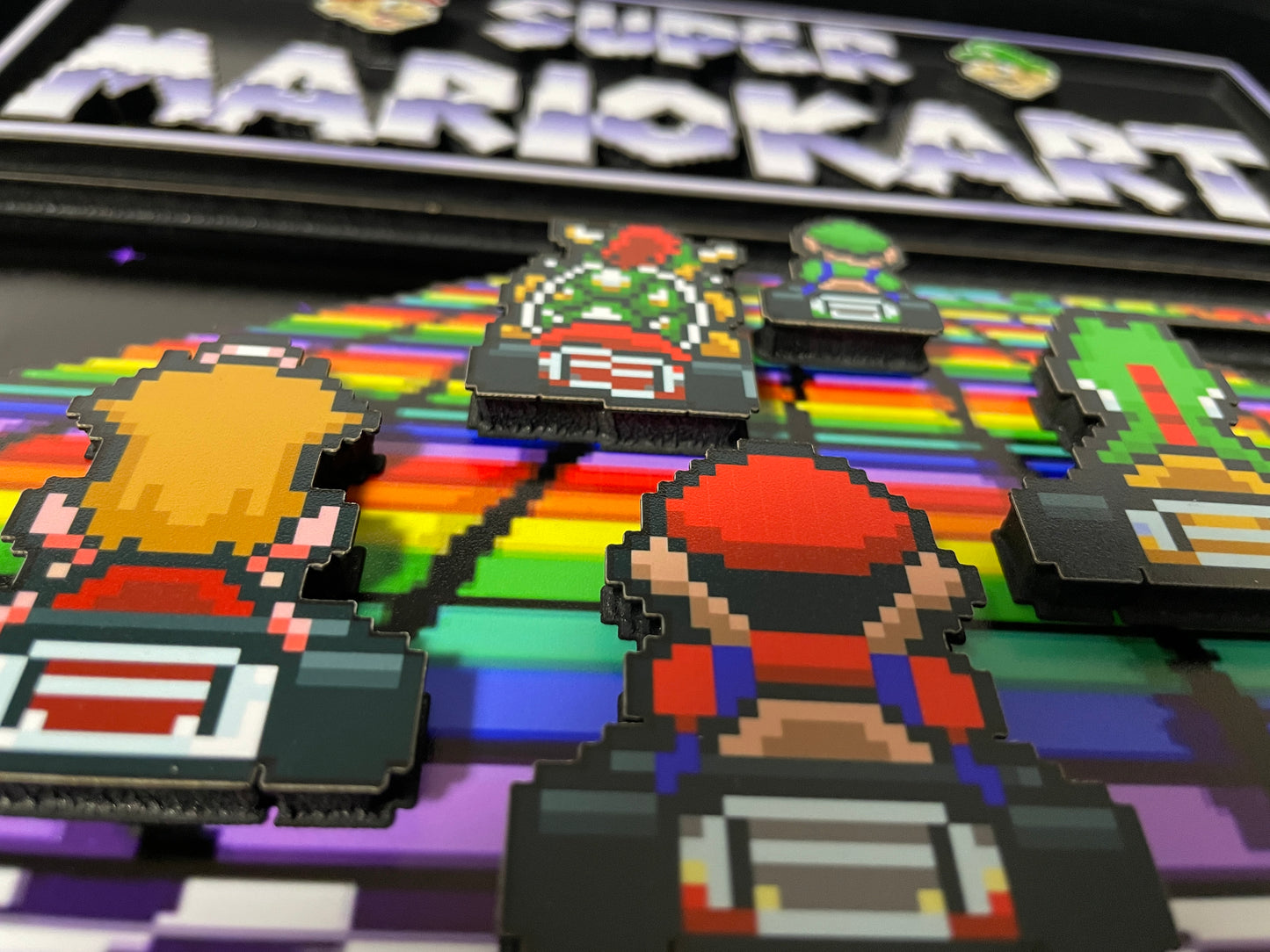 Super Mario Kart - Rainbow Road - SNES - 8x10 3D Shadow Box!