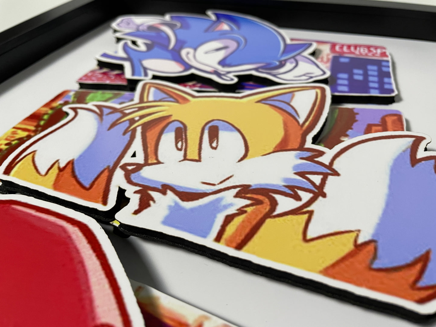 Sonic the Hedgehog - Tails - Knuckles - 11x14" 3D Shadow Box!