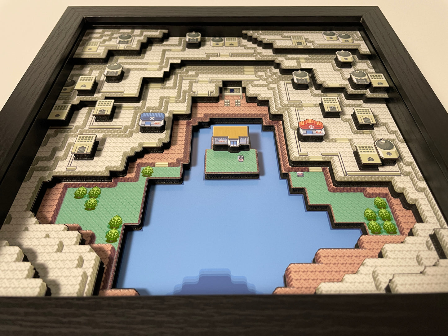 Sootopolis - Pokemon Ruby Map - 9x9" 3D Shadow Box!