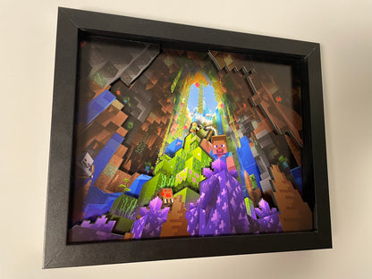 Minecraft - Steve and Alex - 8x10" 3D Shadow Box!