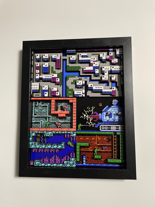 NES Ninja Turtles - 8x10" 3D Shadow Box!