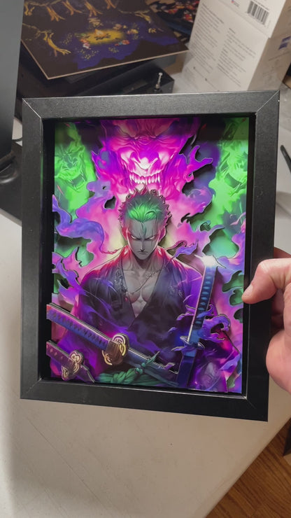 Zoro - One Piece - 8x10 3D Shadow Box!