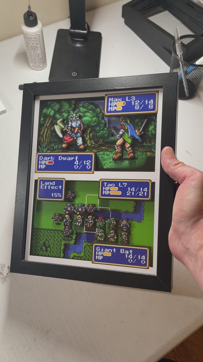 Shining Force - Sega Genesis - 8x10" Shadow Box!