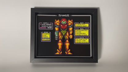 Samus - Metroid - Item Menu - 8x10 3D Shadow Box!