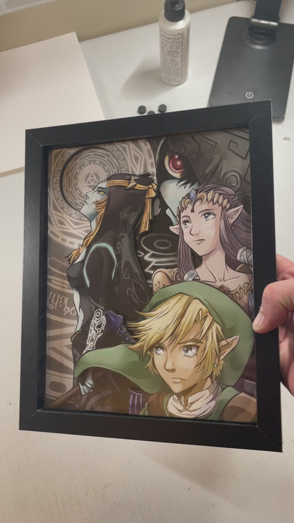 Legend of Zelda - Twilight Princess - Midna Departure - 8x10" Shadow Box!