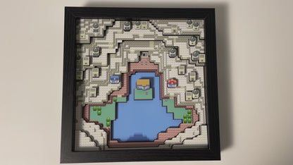 Sootopolis - Pokemon Ruby Map - 9x9" 3D Shadow Box!