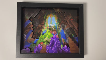 Minecraft - Steve and Alex - 8x10" 3D Shadow Box!