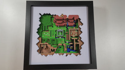 Legend of Zelda: A Link to the Past - Hyrule Map - The Light World 9x9 3D Shadow Box!