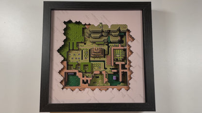 Legend of Zelda: A Link to the Past - Hyrule Map - The Dark World 3D Shadow Box!