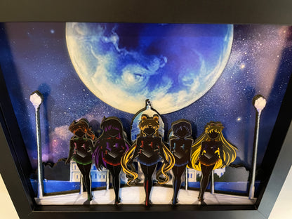 Sailor Moon - Moon Castle 8x10 3D Shadow Box! Optional Light-up Version Available!