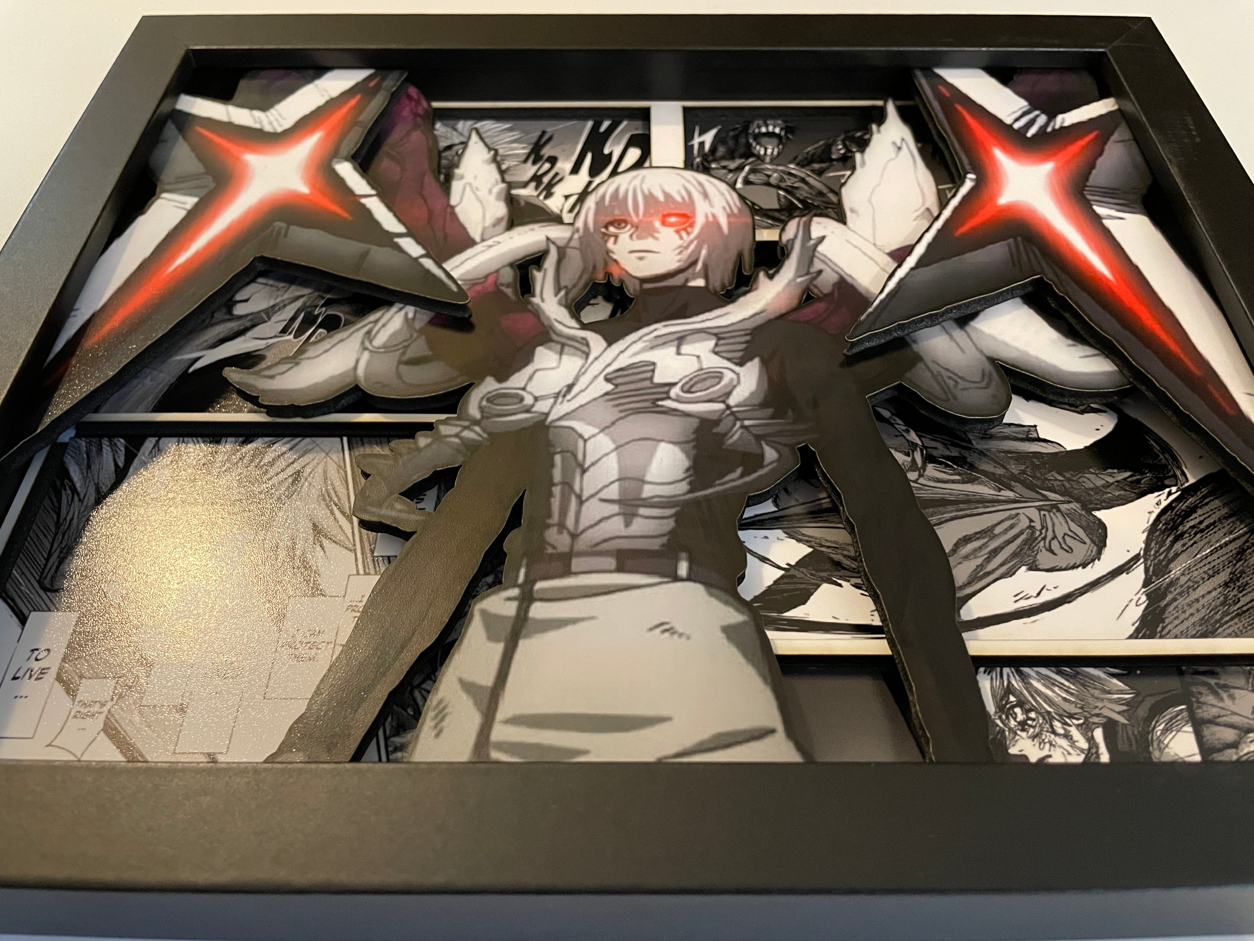 Tokyo Ghoul - Kaneki - Cross Kagune 8x10 3D Shadow Box! – Cre8-Bit