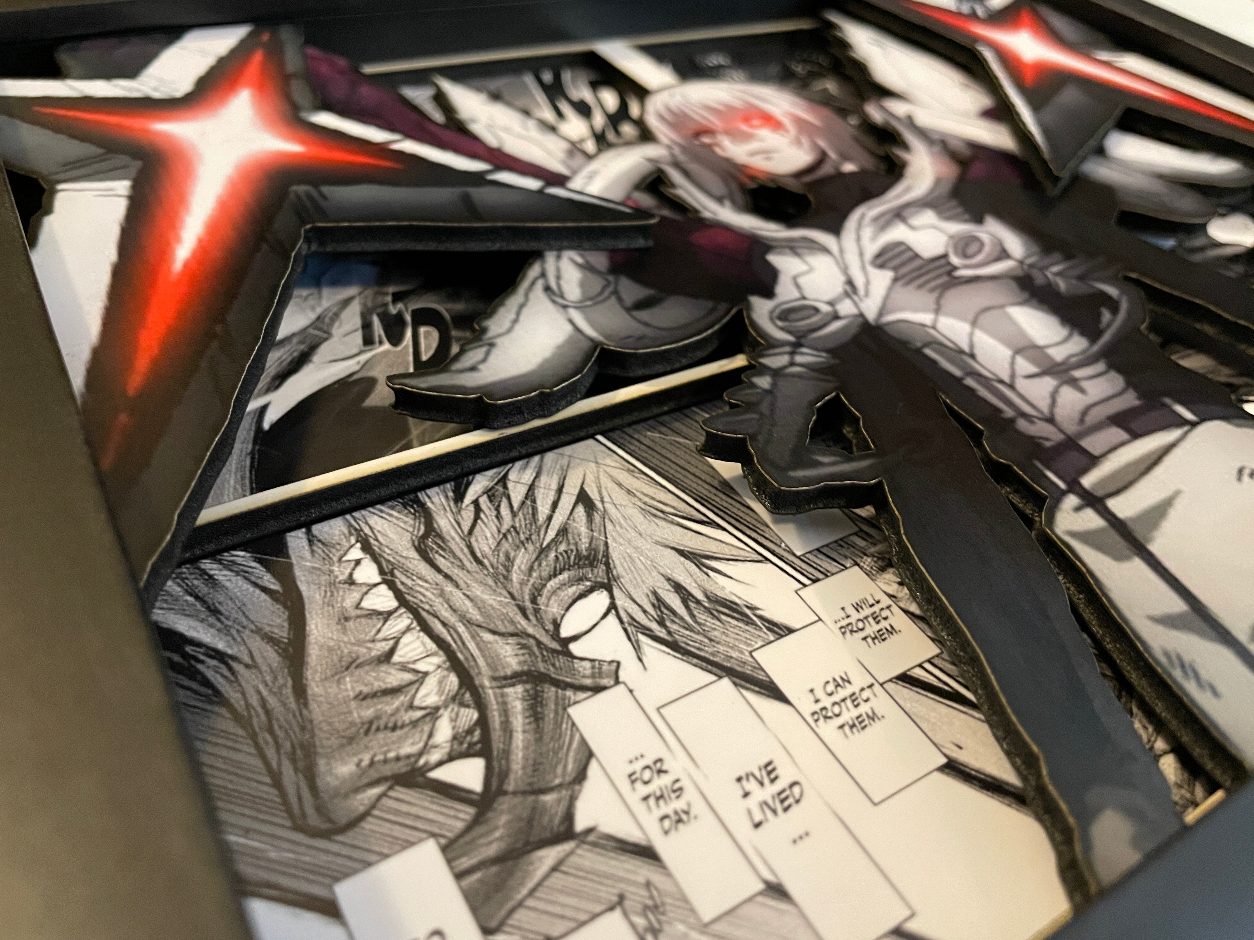 Tokyo Ghoul - Kaneki - Cross Kagune 8x10 3D Shadow Box! – Cre8-Bit