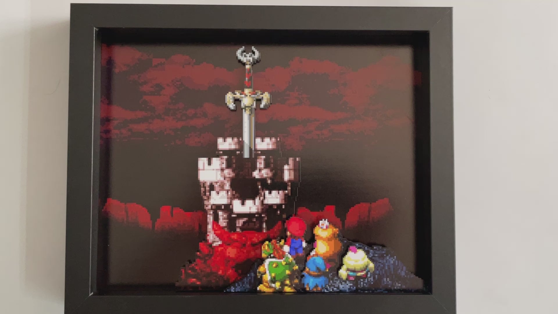 Legend of Zelda NES Shadowbox Wall Art Title Screen 