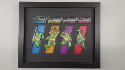 Ninja Turtle Classic Arcade Game - 3D 8x10 Shadow Box!  Character Select Screen