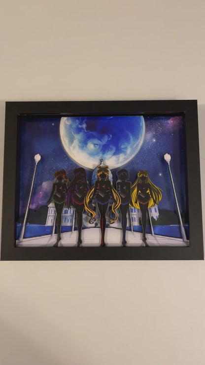 Sailor Moon - Moon Castle 8x10 3D Shadow Box! Optional Light-up Version Available!